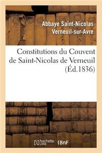 Constitutions Du Couvent de Saint-Nicolas de Verneuil