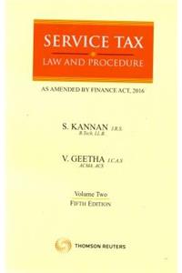 Service Tax Law and Procedure as Amended by Finance Act 2016 in 2 Vols
