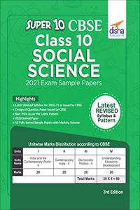 Super 10 CBSE Class 10 Social Science 2021 Sample Papers 3rd Edition