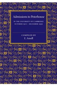 Admissions to Peterhouse