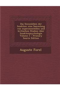Das Sinnesleben Der Insekten