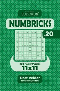 Sudoku Numbricks - 200 Master Puzzles 11x11 (Volume 20)