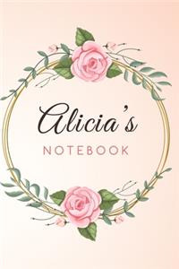 ALICIA'S Customized Floral Notebook / Journal 6x9 Ruled Lined 120 Pages School Degree Student Graduation university