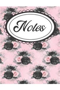 Pink and Black Floral Gothic Notebook