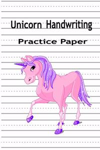 Unicorn Handwriting Practice Paper