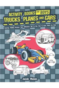 Activity Books for Boys Trucks Planes and Cars