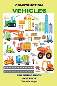 Construction Vehicles Coloring Book for