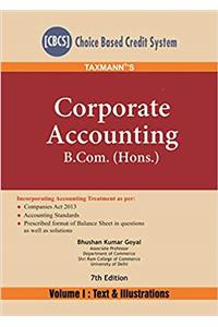 Corporate Accounting (Set Of 2 Volumes) - B.Com (Hons)