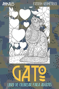 Libro de colorear para adultos - Patrón geométrico - Animales - Gato