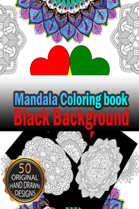 MANDALA Coloring Book Black Background