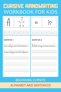 Cursive handwriting workbook for kids beginners