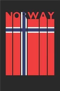 Vintage Norway Notebook - Retro Norway Planner - Norwegian Flag Diary - Norway Travel Journal