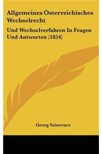 Allgemeines Osterreichisches Wechselrecht