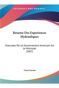 Resume Des Experiences Hydrauliques