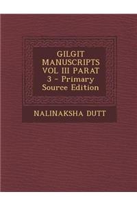 Gilgit Manuscripts Vol III Parat 3