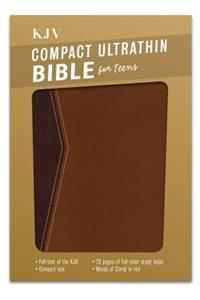 KJV Compact Ultrathin Bible For Teens, Walnut Leathertouch