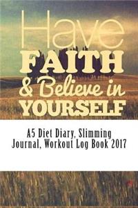 A5 Diet Diary, Slimming Journal, Workout Log Book