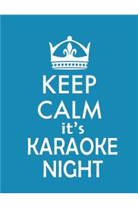 Keep Calm It's Karaoke Night (Paperback, Blue Cover)