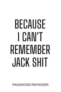 Because I Can't Remember Jack Shit Password Reminder