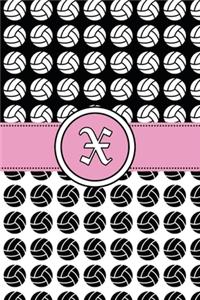 X: Volleyball Notebook Monogram Initial X Personalized Volleyball Gift for Players Coach Students Teachers (Volleyball Lovers)