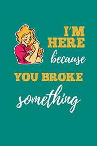 I'm Here Because You Broke Something
