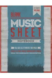 Blank Music Sheet Notebook