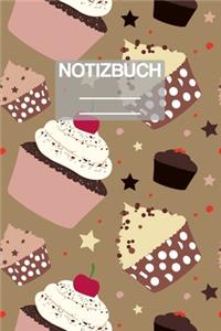 Notizbuch A5 Muster Zeichnung Cupcakes Muffins Suesse Schokolade