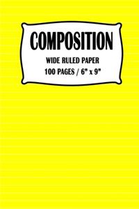 Composition Wide Ruled Paper Notebook