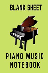 Blank Sheet Piano Music Notebook