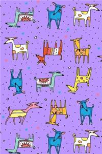 Bullet Journal Notebook for Dog Lovers, Happy Dogs Pattern 7