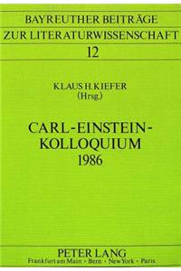 Carl-Einstein-Kolloquium 1986