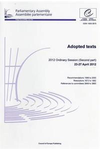 Adopted texts 2012 ordinary session (second part) 23-27 April 2012