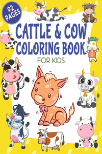Cattle & Cow Coloring Book For Kids