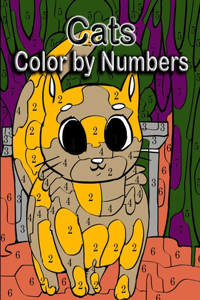 Cats color by numbers: Coloring Book for Kids Ages 4-8