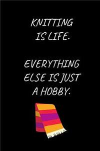 Knitting Is Life. Everything Else Is Just A Hobby.