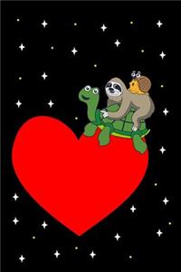 Funny turtle sloth and snail fans journal