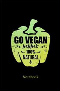 Go Vegan Pepper 100% Natural Notebook