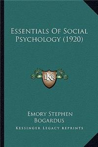 Essentials Of Social Psychology (1920)