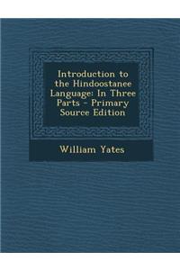 Introduction to the Hindoostanee Language