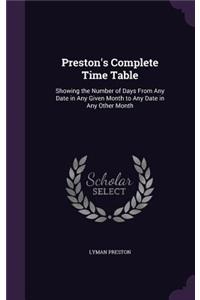 Preston's Complete Time Table