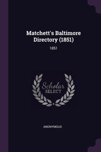 Matchett's Baltimore Directory (1851)