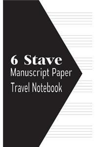 6 Stave Manuscript Paper Travel Notebook