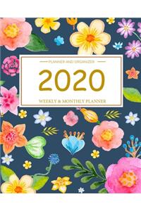 2020 Planner Monthly and Weekly Floral Cover
