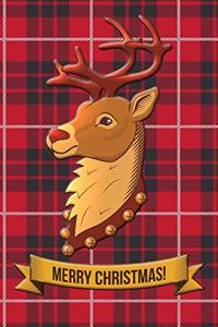 Merry Christmas Reindeer Stag Sleighbells Notebook