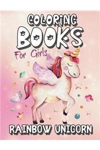 Rainbow Unicorn Coloring Book For Girls