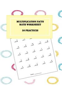 Multiplication Facts Math Worksheet 50 Practice