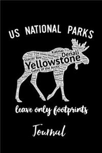 US National Parks Leave Only Footprints Journal