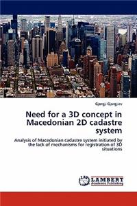 Need for a 3D concept in Macedonian 2D cadastre system