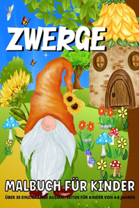 Zwergen Malbuch: Zwerg Färbung Buch für Kinder - Jungen und Mädchen Fun Gnome Färbung Seiten für Kinder Ab 4 Jahre