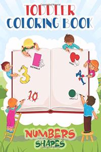 Toddler Coloring Book Numbers and Shapes